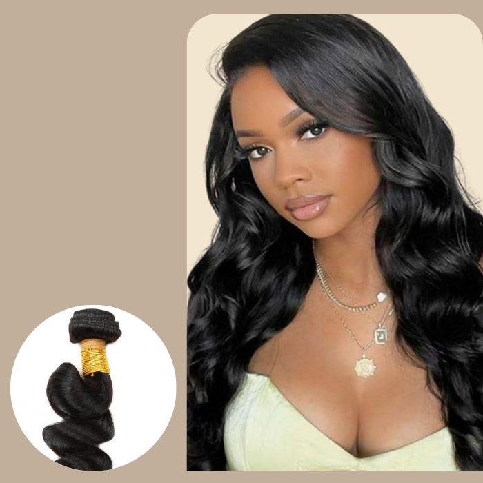 Extensions Cheveux Synthétiques Ondulés Brun/noir – 6 Pièces 46 Cm – Style Brésilien