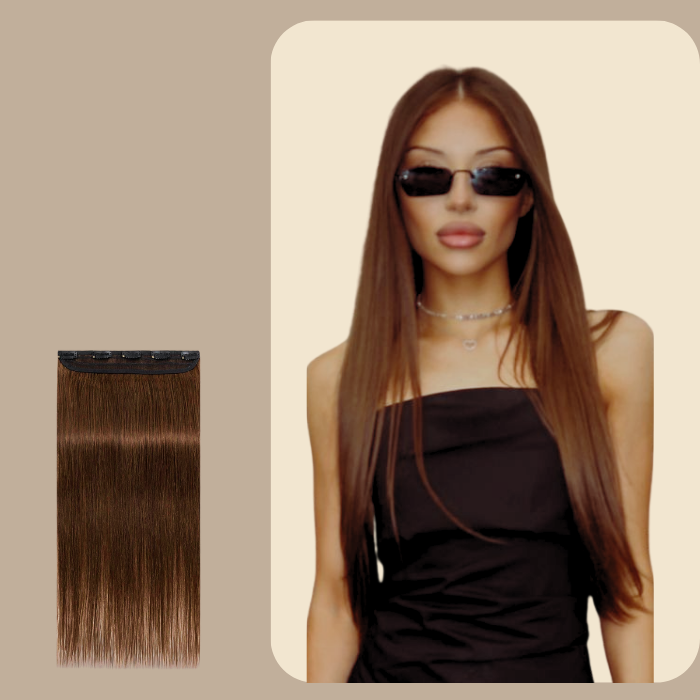 Extension à Clips Straight Chocolat Mono Bande