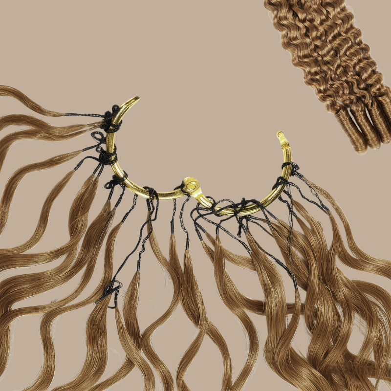 Extensions Feather Weft B-Curly – Mèches fines à nouer 27# B-Curly