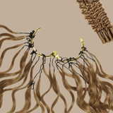 Extensions Feather Weft B-Curly – Mèches fines à nouer 27# B-Curly