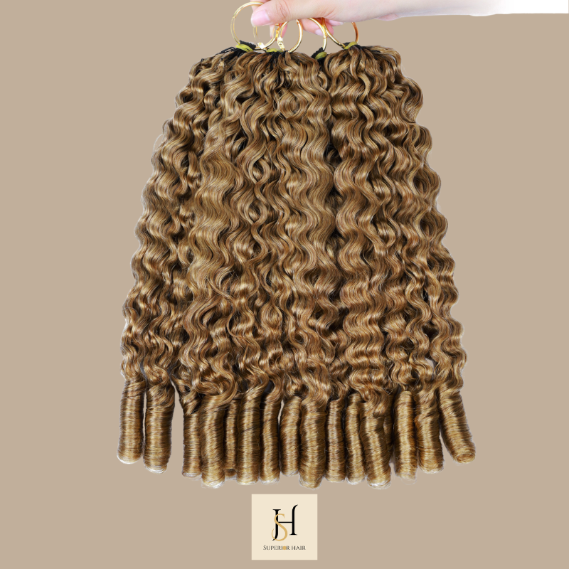 Extensions Feather Weft B-Curly – Mèches fines à nouer 27# B-Curly