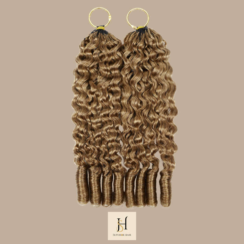 Extensions Feather Weft B-Curly – Mèches fines à nouer 27# B-Curly