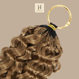 Extensions Feather Weft B-Curly – Mèches fines à nouer 27# B-Curly