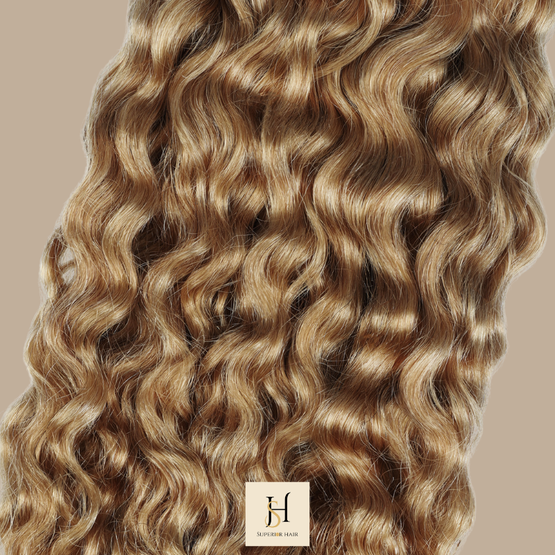 Extensions Feather Weft B-Curly – Mèches fines à nouer 27# B-Curly