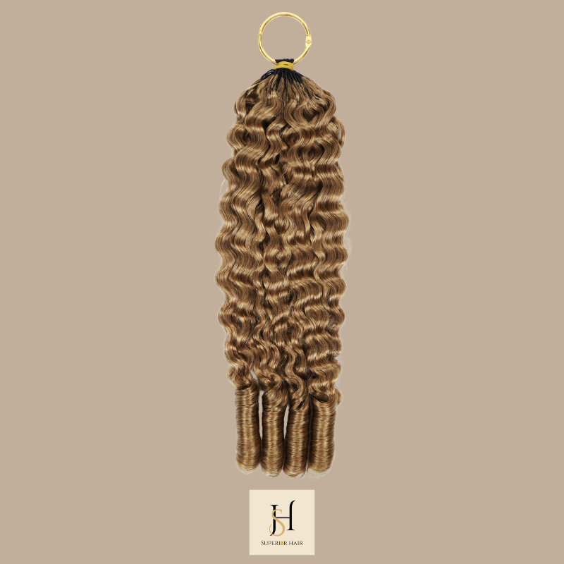 Extensions Feather Weft B-Curly – Mèches fines à nouer 27# B-Curly