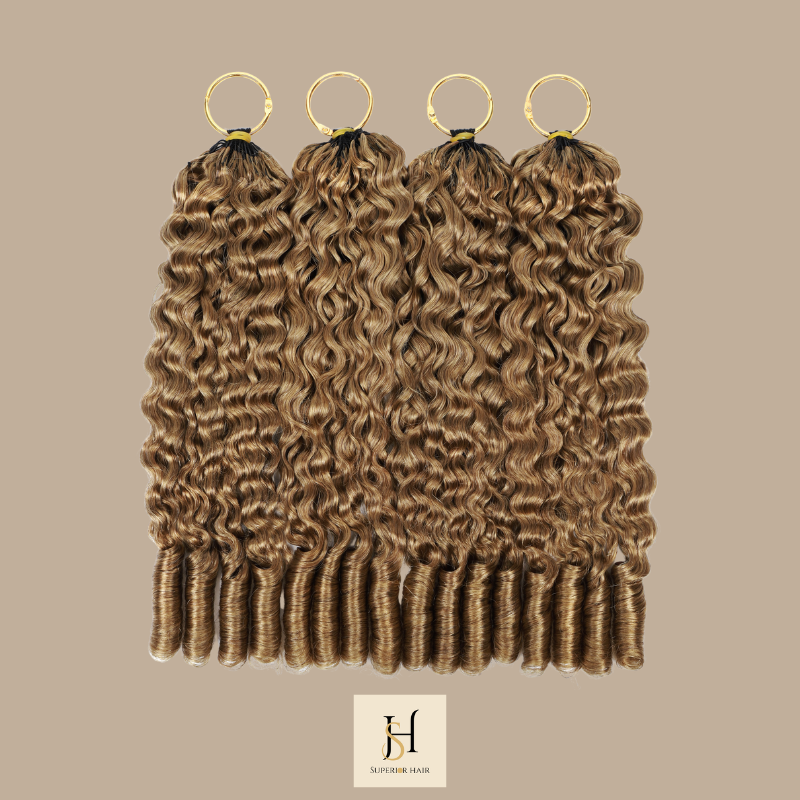 Extensions Feather Weft B-Curly – Mèches fines à nouer 27# B-Curly