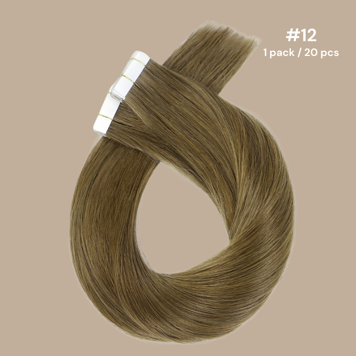 Extensions Adhésives / tapes raides Remy Hair Premium 12# 12# 50 Gr