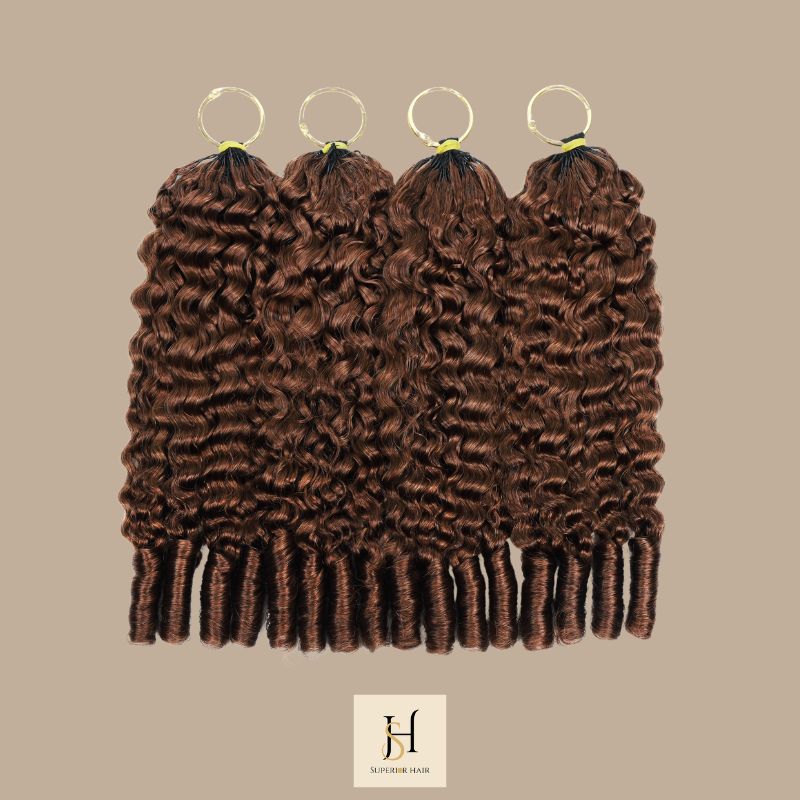 Extensions Feather Weft B-Curly – Mèches fines à nouer 30# B-Curly