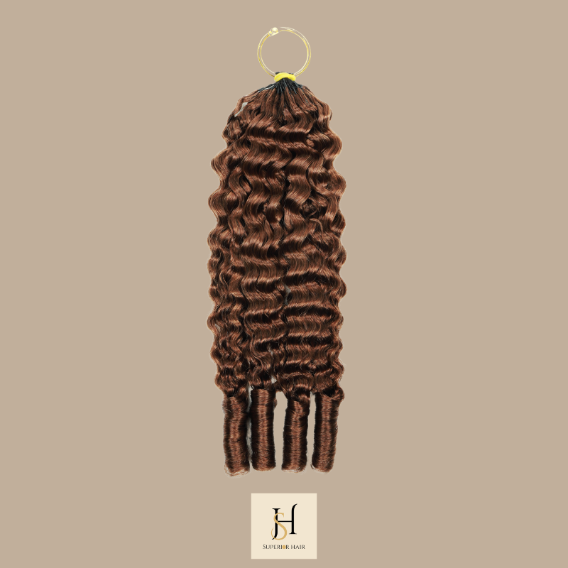 Extensions Feather Weft B-Curly – Mèches fines à nouer 30# B-Curly