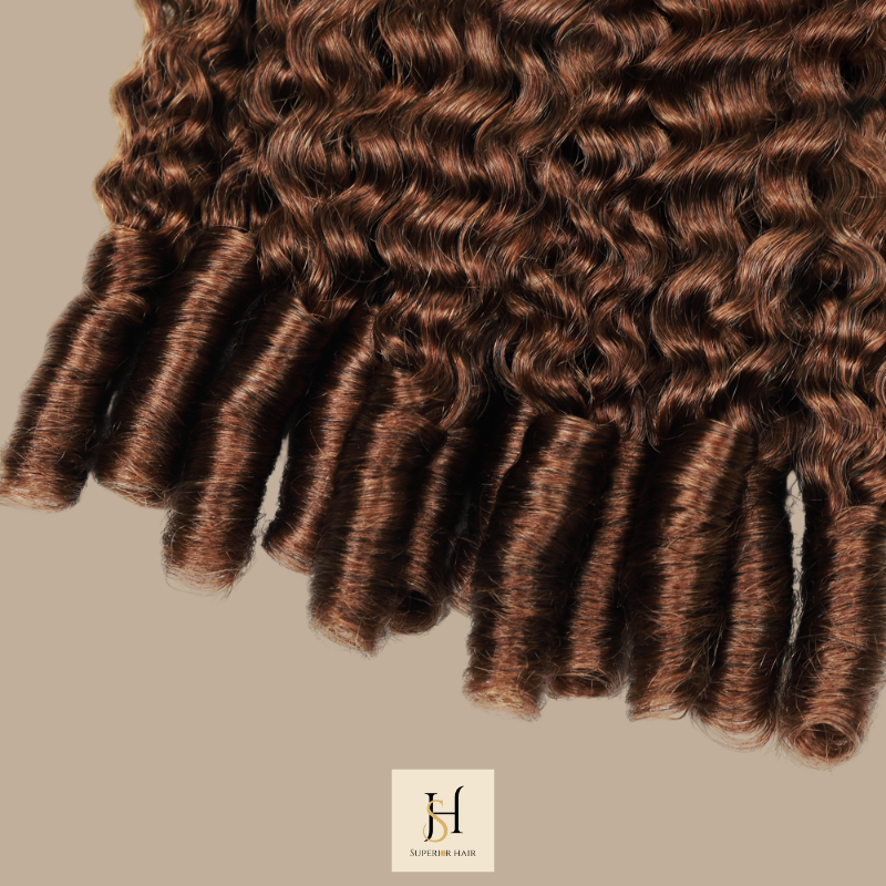 Extensions Feather Weft B-Curly – Mèches fines à nouer 30# B-Curly