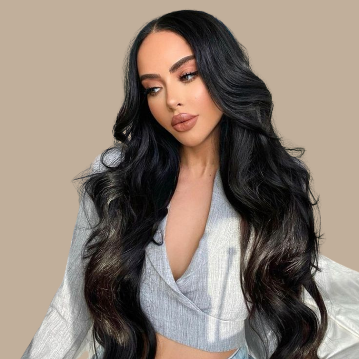 Extension à Clips Body Wave Noir Mono Bande Noir