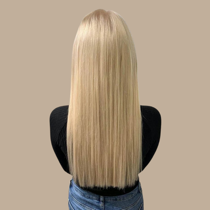 Extension à Clips Straight Blond Platine Mono Bande Blond Platine