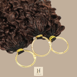 Extensions Feather Weft B-Curly – Mèches fines à nouer 4# B-Curly