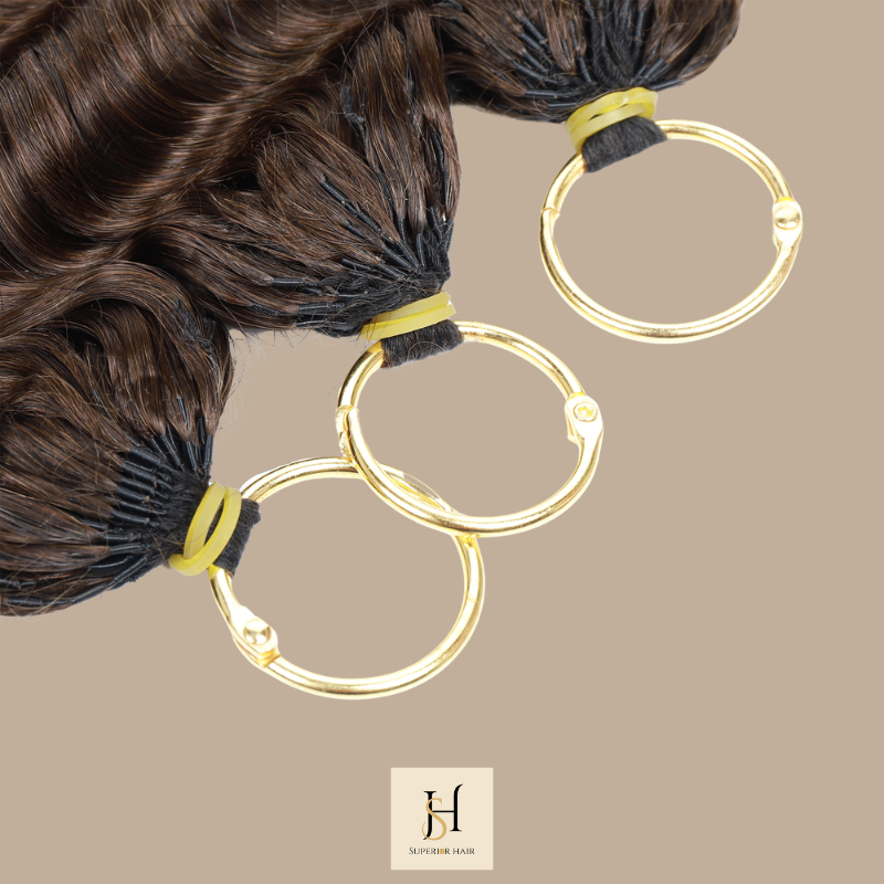 Extensions Feather Weft Deep Wave 4# – Mèches fines à nouer 4# Deep Wave
