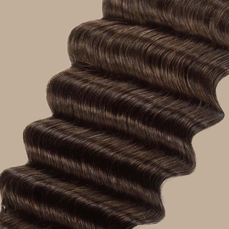Extensions Feather Weft Deep Wave 4# – Mèches fines à nouer 4# Deep Wave