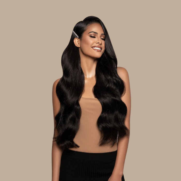 Extension à Clips Body Wave Noir Mono Bande Noir