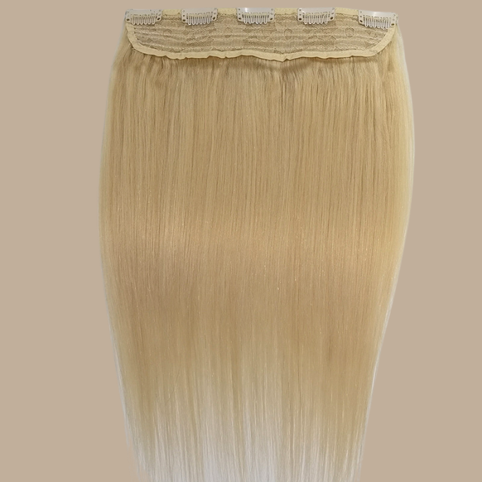 Extension à Clips Straight Blond Platine Mono Bande Blond Platine