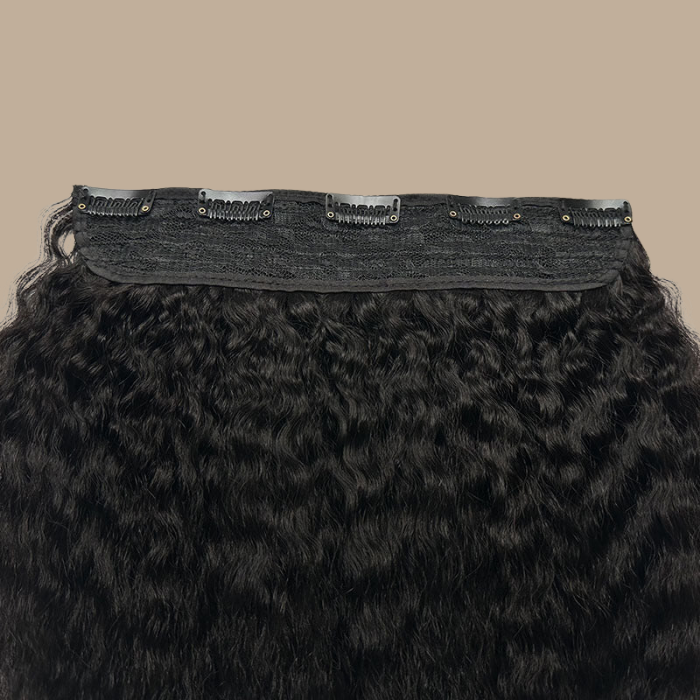 Extension à Clips Kinky Straight Noir Mono Bande Noir