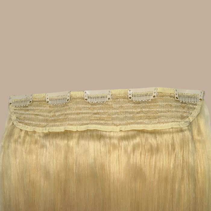 Extension à Clips Straight Blond Platine Mono Bande Blond Platine