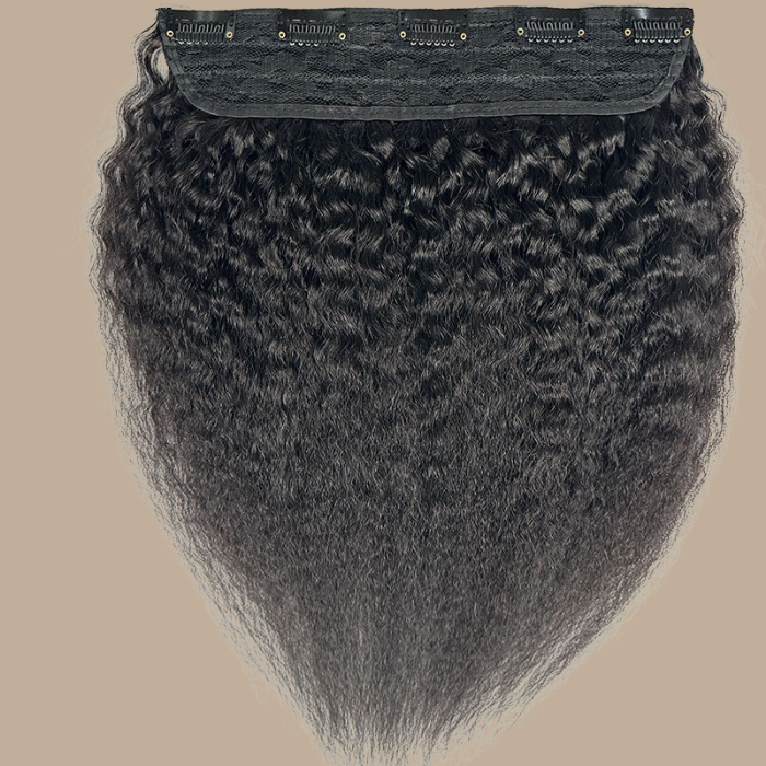 Extension à Clips Kinky Straight Noir Mono Bande Noir