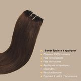 Extension à Clips Straight Chocolat Mono Bande