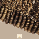 Extensions Feather Weft B-Curly – Mèches fines à nouer P4 27# B-Curly