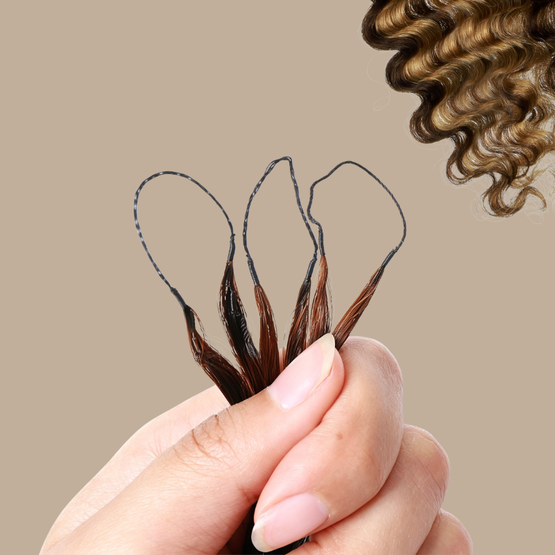 Extensions Feather Weft Deep Wave P4/27# – Mèches fines à nouer P4 27# Deep Wave