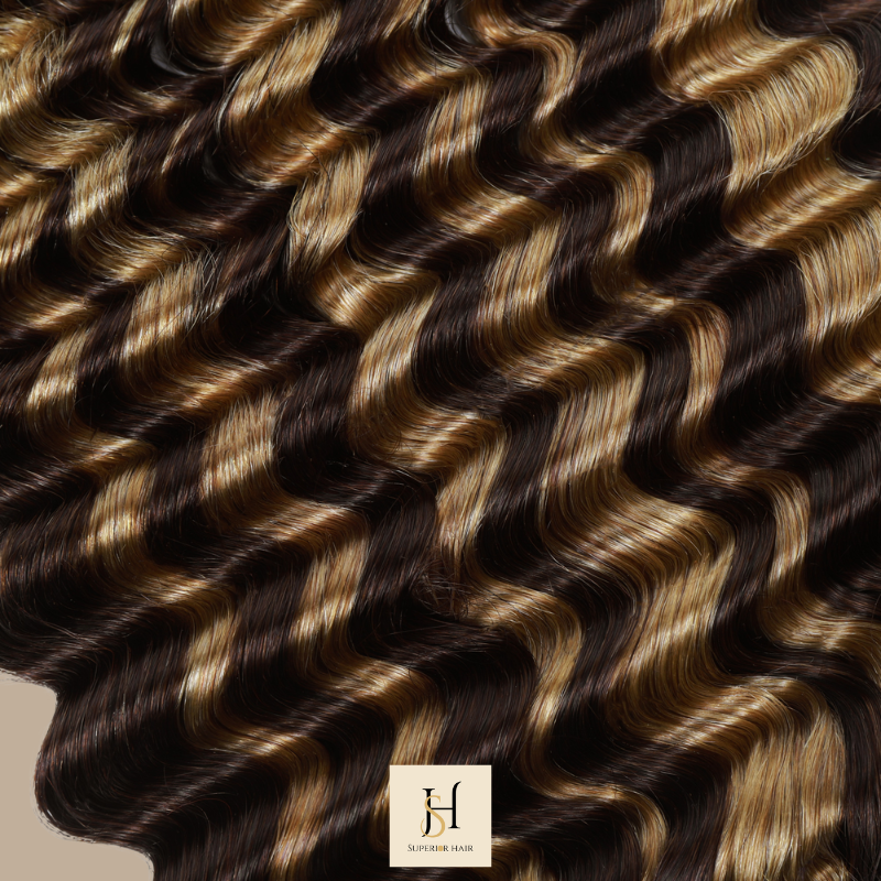 Extensions Feather Weft Deep Wave P4/27# – Mèches fines à nouer P4 27# Deep Wave