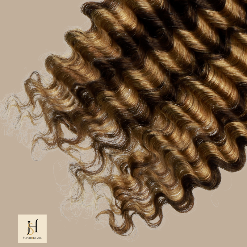 Extensions Feather Weft Deep Wave P4/27# – Mèches fines à nouer P4 27# Deep Wave
