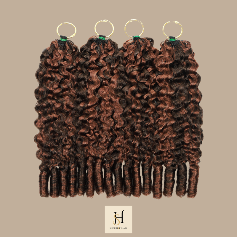 Extensions Feather Weft B-Curly – Mèches fines à nouer P4 30# B-Curly