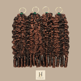 Extensions Feather Weft B-Curly – Mèches fines à nouer P4 30# B-Curly