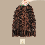 Extensions Feather Weft B-Curly – Mèches fines à nouer P4 30# B-Curly