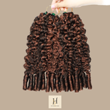 Extensions Feather Weft B-Curly – Mèches fines à nouer P4 30# B-Curly