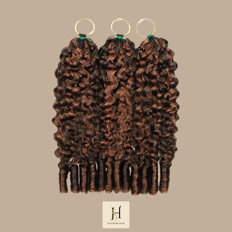 Extensions Feather Weft B-Curly – Mèches fines à nouer P4 30# B-Curly