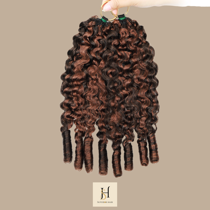 Extensions Feather Weft B-Curly – Mèches fines à nouer P4 30# B-Curly
