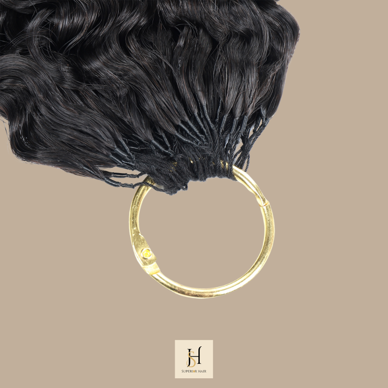 Extensions Feather Weft B-Curly – Mèches fines à nouer