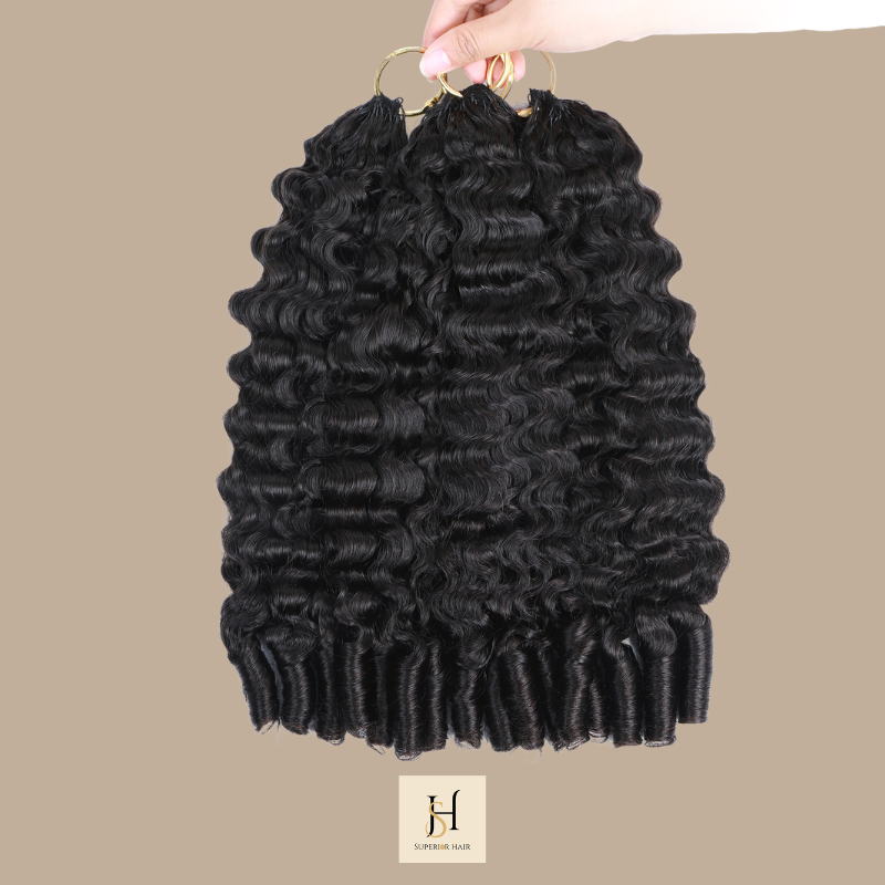 Extensions Feather Weft B-Curly – Mèches fines à nouer