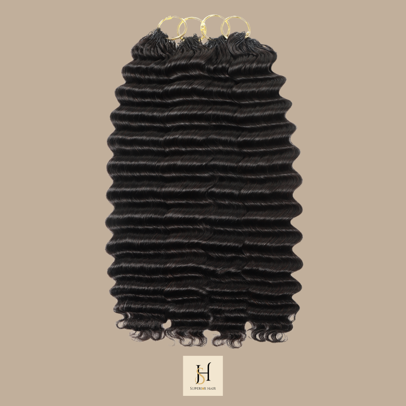 Extensions Feather Weft Deep Wave – Mèches fines à nouer Deep Wave