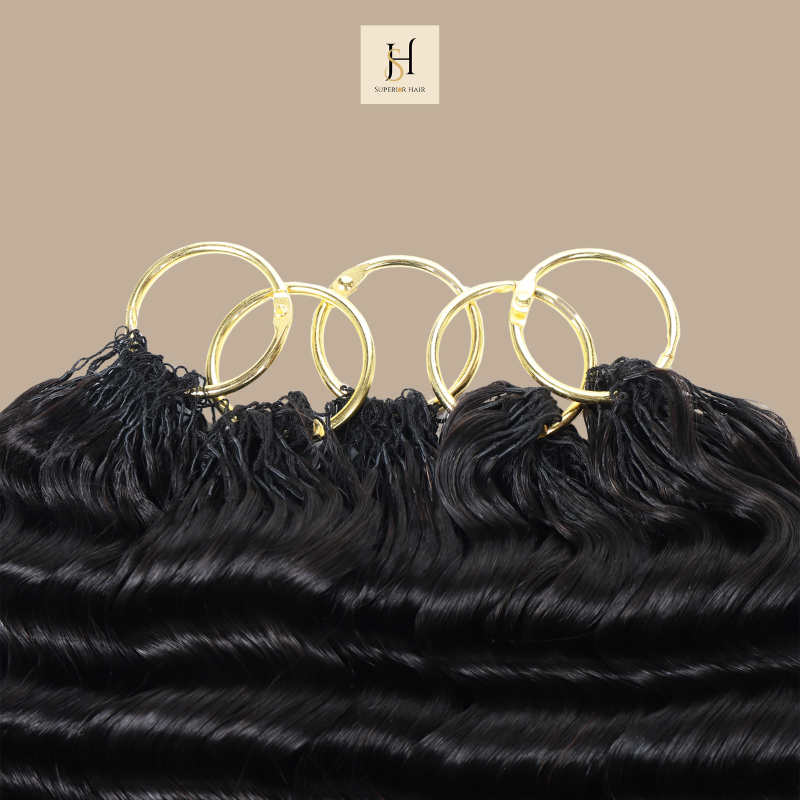Extensions Feather Weft Deep Wave – Mèches fines à nouer Deep Wave