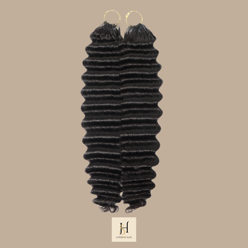 Extensions Feather Weft Deep Wave – Mèches fines à nouer Deep Wave