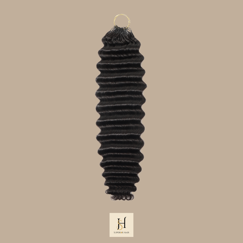 Extensions Feather Weft Deep Wave – Mèches fines à nouer Deep Wave