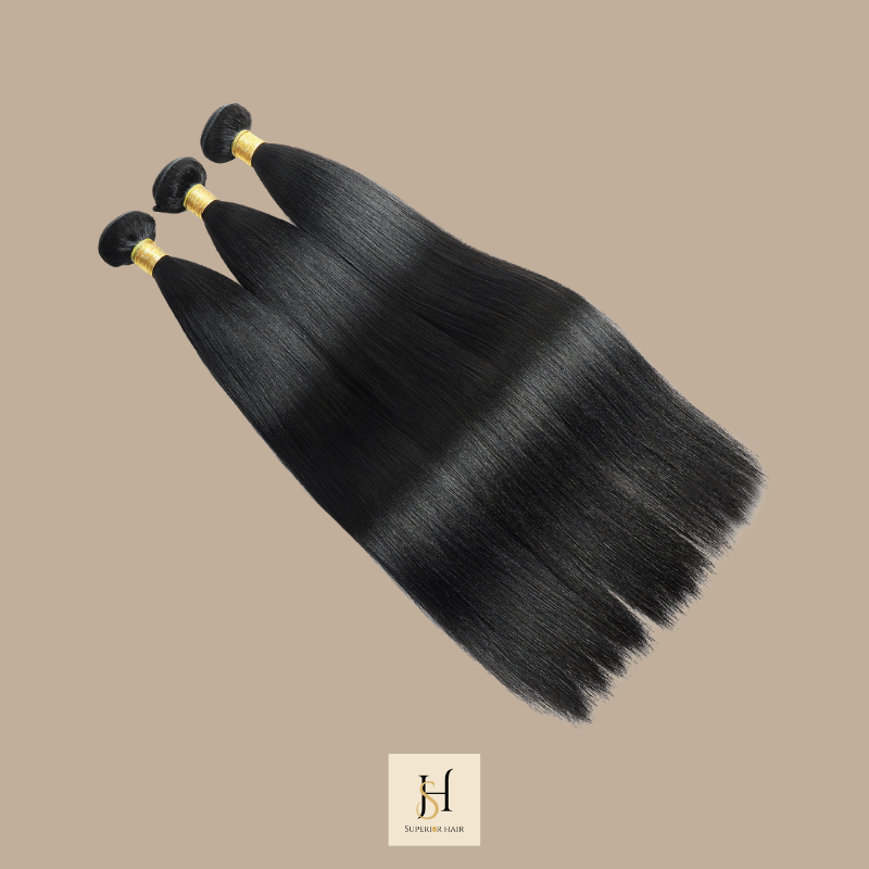 3 Paquets de Tissage Cheveux Vierge REMY Hair X-Yaki Brun Foncé