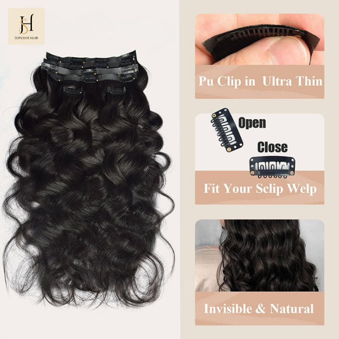 InvisiClip - Extension à Clips Body Wave 1B# 1B# 120 Gr - 6 bandes
